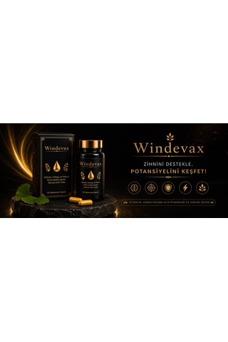 Windevax Sitikolin, Ginkgo, B1 Vitamini, B6 Vitamini, B12 Vitamini İçeren Takviye Edici Gıda 60 Kapsül