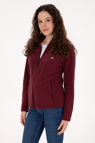 U.S. Polo Assn. Kadın Bordo Fermuarlı Dik Yaka Polar Sweatshirt 50316729-VR177