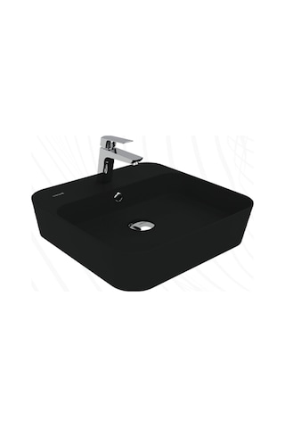 Creavit Loop Kare İnce Çanak Lavabo 45 Cm Kömür Karası Lp046-00kk00e-0000