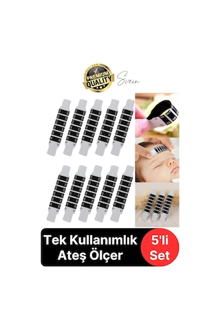 Svein Alından Ateş Ölçer Şerit Termometre 5'li