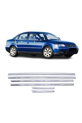 Vw Passat B5 1996-2005 Arası Krom Cam Çıta 6 Prç P.çelik