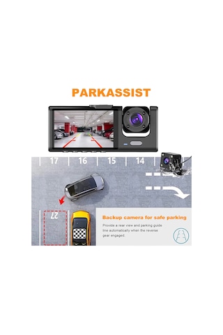 1080p+720p+480p Ön Ve Arka Araç İçi Kamera 3'lü