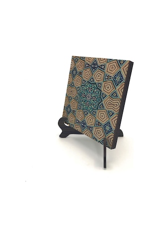 Geometrik Rumi Desen Baskılı Mdf Masaüstlük 10x10