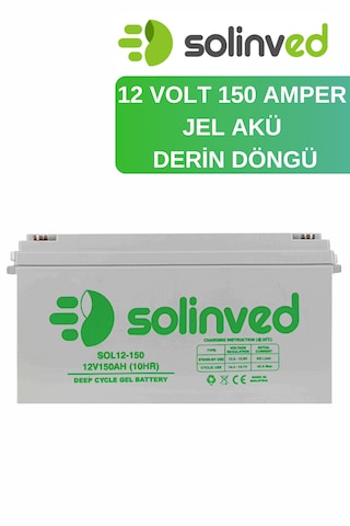 Solinved 12v 150ah Jel Akü Derin Döngü Akü