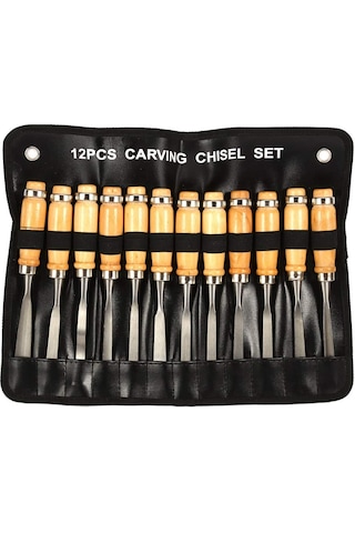 12pcs Ahşap Torna Kesme, Oyma El Kesim Seti Ahşap İşleme Profesyonel Torna Yatık Ahşap Oyma Kök Oyma Mobilyaları