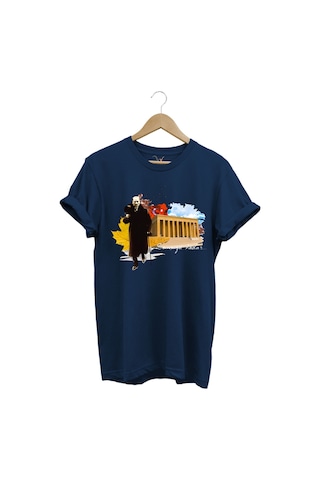 Atatürk Anıtkabir 10 Kasım 29 Ekim 23 Nisan 19 Mayıs Cumhuriyet Sonsuza Kadar Regular Fit T-shirt Lacivert