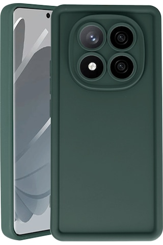 Xiaomi Redmi Note 14 Pro 5g / Poco X7 5g Kılıf Kamera Korumalı Kalın Kenarlı Viera Silikon Case Koyu Yeşil