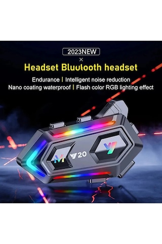 Y20 Motor Kurye Kask Kulaklık Rgb Modlu Bluetooth Motosiklet Kulaklık 5.3 Bluetooth Interkom 25002956