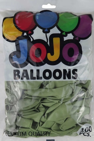 Balon Düz 12 İnc Jojo Balloons Küf Yeşili Pk:100 Çok Renkli