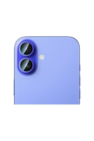 Apple Uyumlu iPhone 16 Caseworld Alloy Serisi Oleofobik Anti Reflective Kamera Lens Koruyucu Mavi