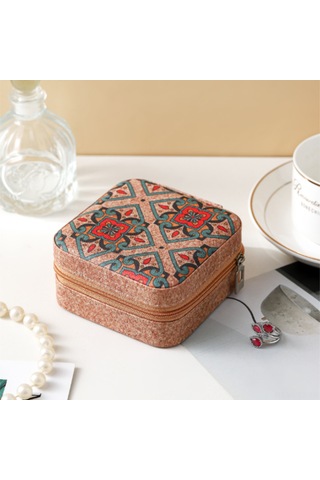 Youtek Şık Ve Pratik Dört Yapraklı Yonca Desenli Seyahat Çantası Takı Ve Mücevher Saklama Kutusu Çok Renkli