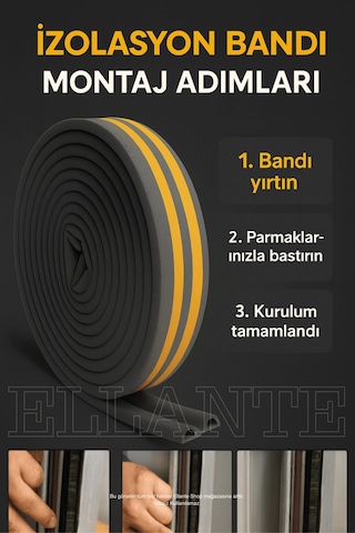 Beyaz Kapı Ve Pencere Soğuk İzolasyon Bandı Fitili Kendinden Yapışkanlı Kauçuk Yalıtım Bant 3 Metre