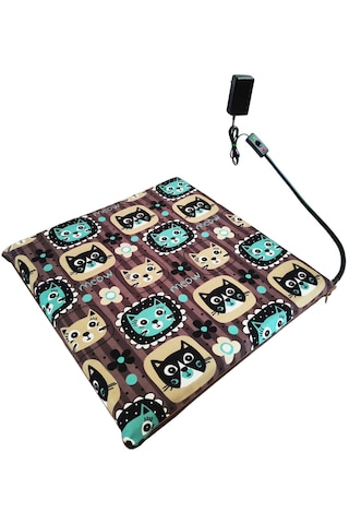 Kedi Minderi Isıtmalı Model 45x45cm 12v Adaptörlü Su Geçirmez Kdtes79