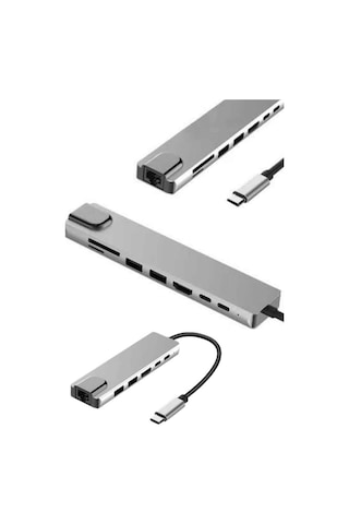 8 Portlu Macbook Çevirici Type C Hub Sd Tf Usb Çoğaltıcı Ethernet Diğer