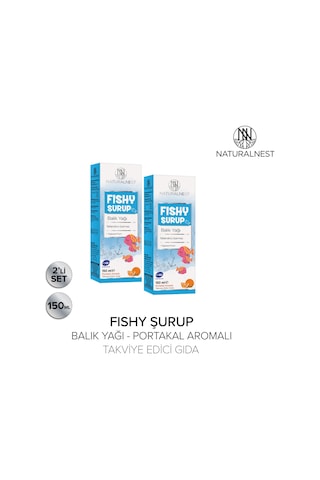 Naturalnest Fishy Portakal Aromalı Balık Yağı Şurup 2 Kutu