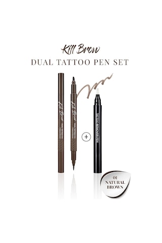 Clio Kill Brow Dual Tattoo Pen Set 01 Natural Brown