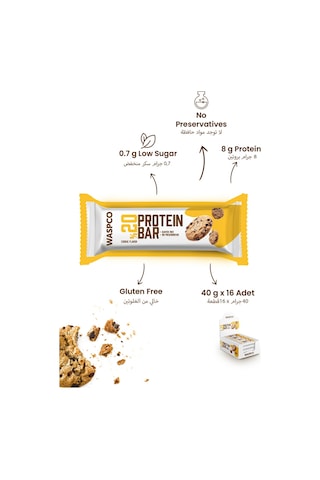 Waspco Protein Bar Kurabiye Aromalı 40 G X 16 Adet