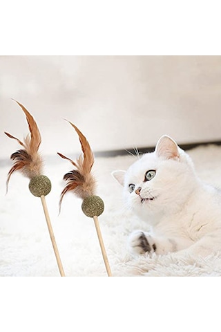 Pribor Tüylü Catnipli Kedi Oyun Oltası, Kedi Naneli
