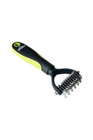 Nunbell Professional Çift Taraflı Tüy Kıtık Açıcı Köpek Tarağı Yeşil 17 CM