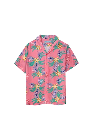 Anemoss Mercan Desenli %100 Viskon Yumuşak Nefes Alabilir Kumaşlı Erkek Gömlek Çok Renkli