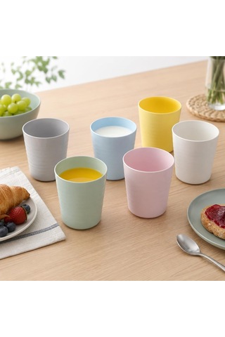 Kalas Ikea 004 613.79 Çocuk Plastik Bardağı Pastel Çok Renkli 17 Cm 6'li Paket Genel