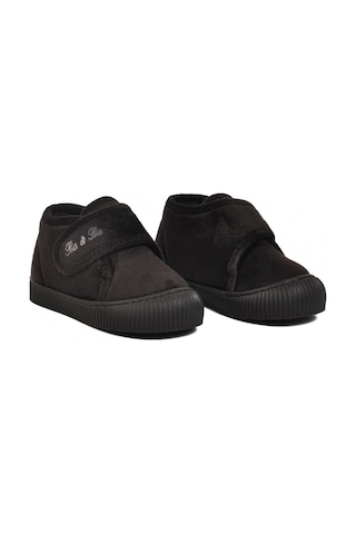 Ayakmod Siyah Süet Cırtlı Unisex Çocuk Panduf Ba&ba 058999 P Siyah