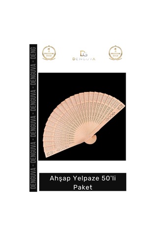 Yelpaze Doğal Tasarım Düğün Nişan Kına Davet Hediyelik Ekonomik Kaliteli Ahşap Yelpaze 50'li Paket