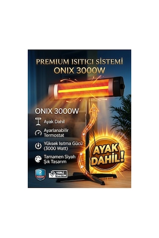3000w Ayaklı Infrared Elektrikli Isıtıcı Soba - Termostatlı Güçlü Isıtıcı + Ayak Dahil Set