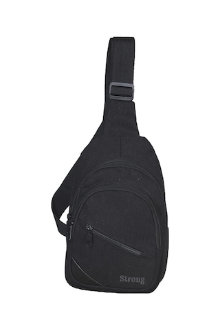 Strong Kanvas Çapraz Askılı Göğüs Ve Sırt Çantası,3 Renk Body Bag Çanta Siyah