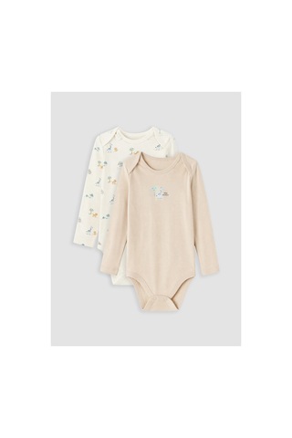 Lc Waikiki Alıta Cıty Farkıyla Lcw Baby Ekru Baskılı Erkek Bebek Çıtçıtlı Body 2'li Ekru - 929719803 Ekru