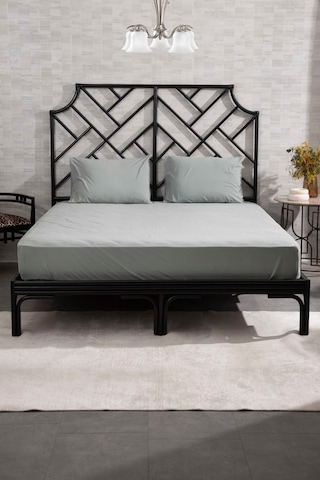 Kaay Premium Lastikli Çarşaf Dahil Nevresim Takımı 200x220 Çift Kişilik Aqua