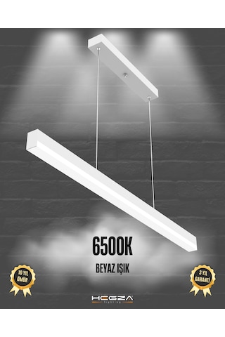 Magro 120cm Beyaz Kasa, Beyaz Işık Modern Sarkıt Led Avize Beyaz