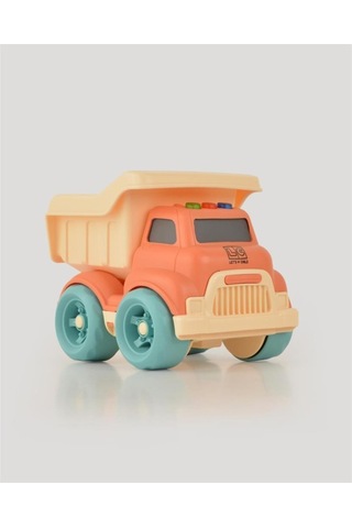 Let's Be Child Sesli Ve Işıklı Minik Kamyon 31016 Turuncu - Bej Kasalı, Çocuklar İçin Oyuncak Kamyon