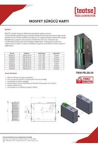 Tmk-p8-20-24 8ch-pnp 20 Amper Mosfet Driver