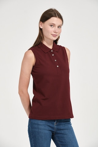Kadın Regular Fit Kolsuz Polo Koyu Bordo