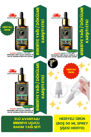Amazeus Biberiye Uçucu Yağı 3'lü %100 Saf Ve Doğal Dökülme Önleyici Etki 3x20 Ml