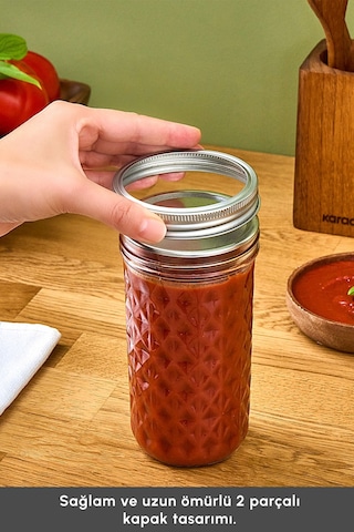 Karaca x Refika Boyunsuz Kavanoz Baklava Desen 650 Ml