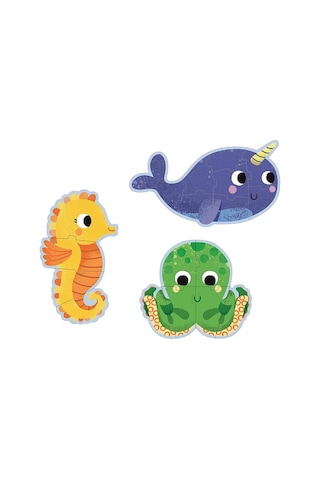 Djeco Dev Puzzle/ Deniz Canlıları 4-6-9 Parça