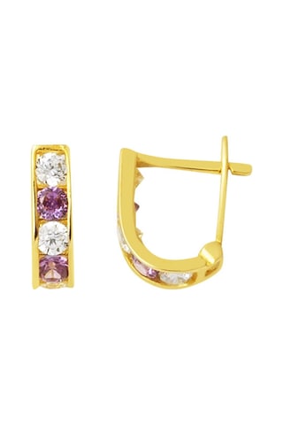 Bilezikci 14 Ayar Altın Mor Bebek Küpesi KP20091