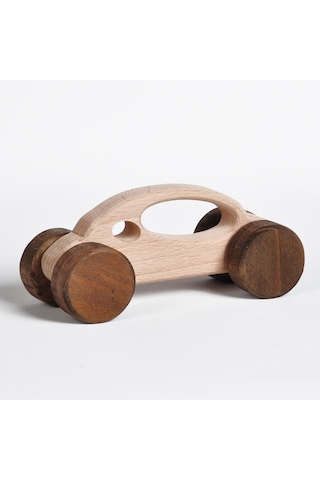 Ahşap El Yapımı Doğal Montessori Araba Tekerlekli Oyuncak