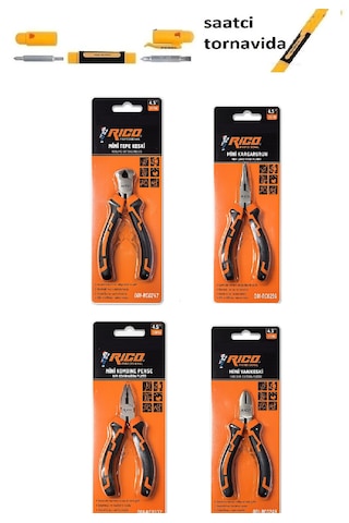 Rico Mini Pense Seti Kargaburun Yankeski Kerpeten 4 Parça 115mm