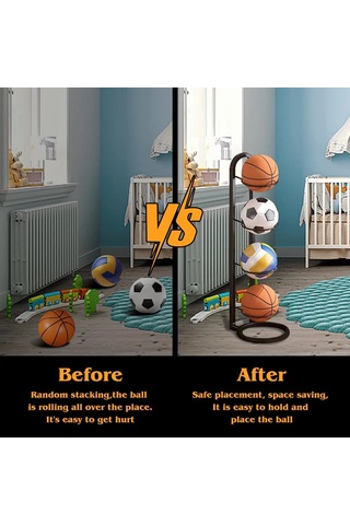 Treasure Kapalı Çocuk Basketbol Depolama Raf Koymak Top Futbol