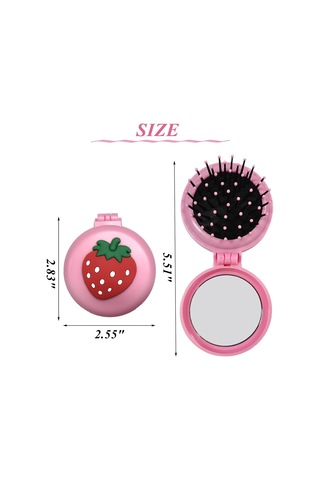 Adet Katlanır Saç Fırçası Aynalı Yuvarlak Katlanır Cep Saç Fırças