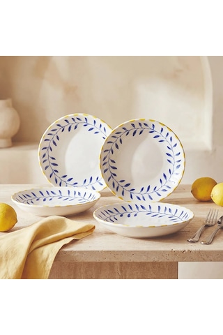 Güral Limon 20 Cm 4lü Porselen Çukur Tabak Seti Diğer