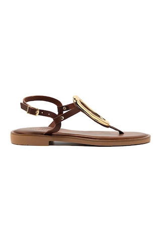 148 Brown Sandalet Kadın 22035 Myconian 2025 Greek Sandal Kahverengi