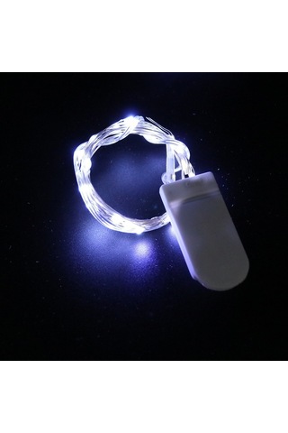 Soulader Bakır Tel Üzerine Dizili 20 Ledli Dekoratif Peri Işığı 2 Metre Beyaz Işık Beyaz