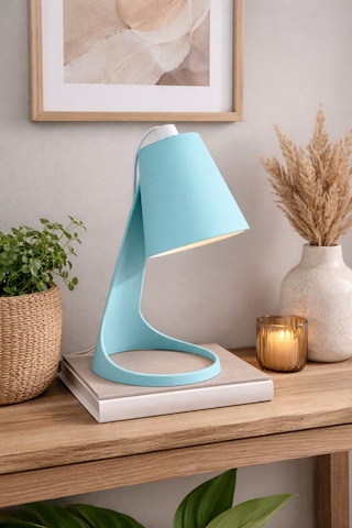 Nova Minimal Dekoratif Masa Lambası Modern Tasarım Ambiyans Objesi Açık Mavi