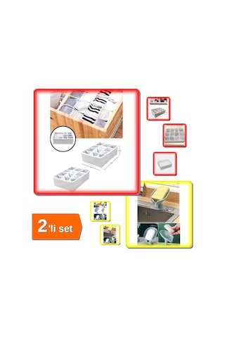 12 Bölmeli Pratik Çekmece Düzenleyici + Vantuzlu Su Giderli Drenaj Katı Sabunluk - 2li Set U1y5d3 Belirtilmemiş