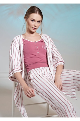 Feyza 5069 3 Lü Pijama Takımı Gül Kurusu