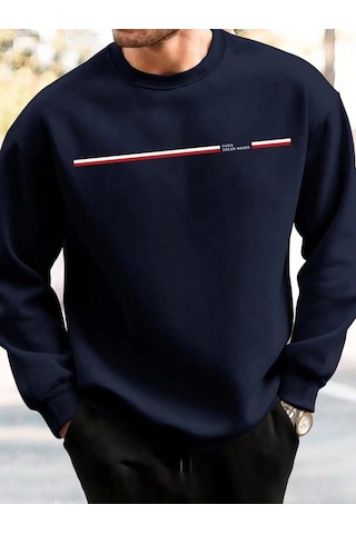 Startmore Men's Crew Neck Sweatshirt Loose Fit Men's Fashion Dream Maker Letter Graphic Long Sleeve Cas Çok Renkli